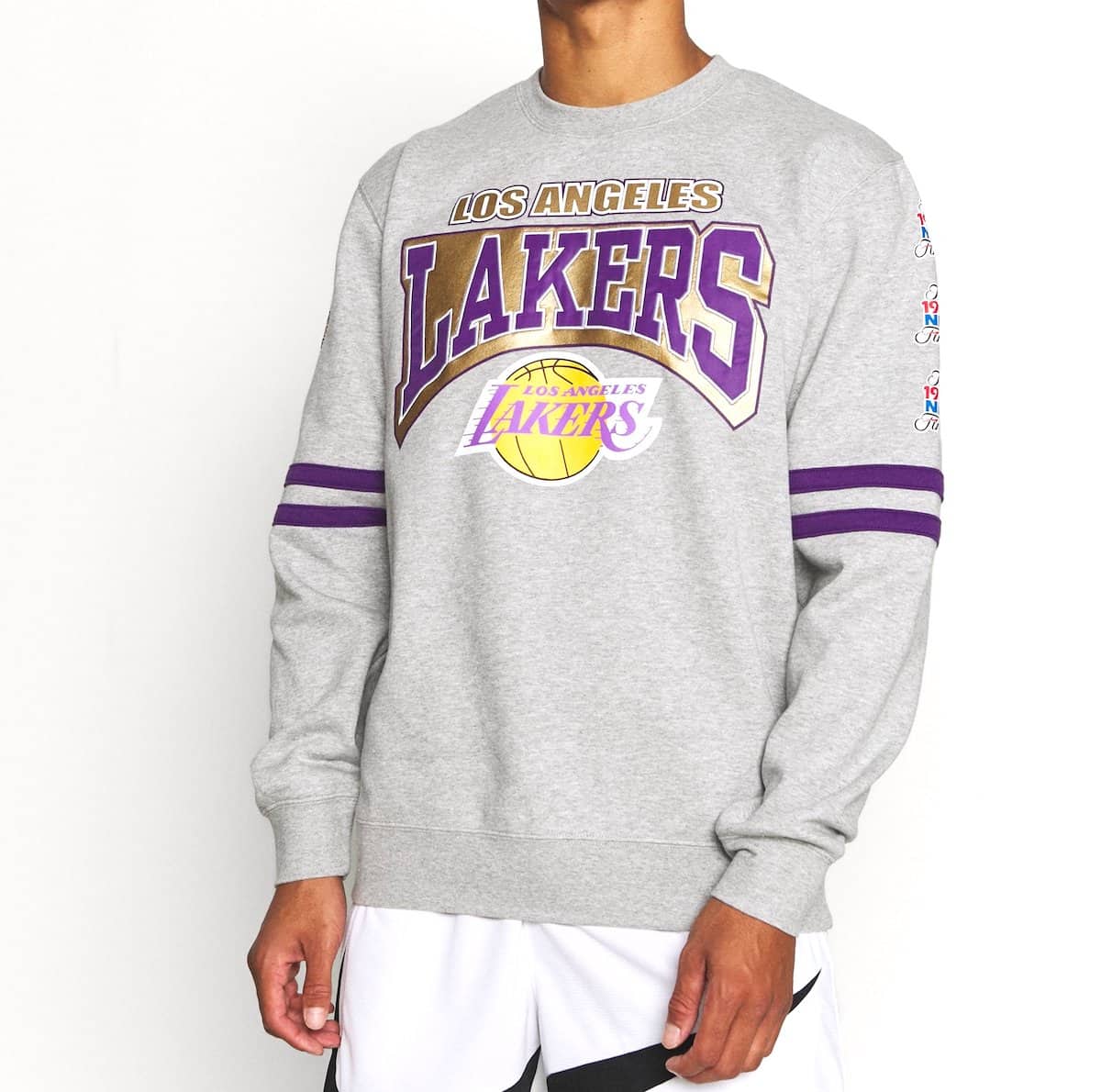 sudadera lakers Mitchell ness crewneck gris