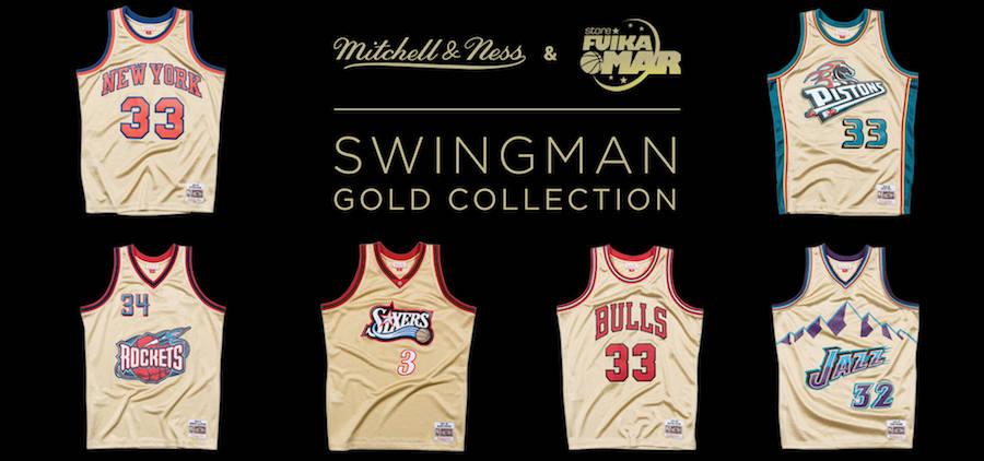 Camisetas NBA retro harwood classics de Mitchell and Ness collection Gold