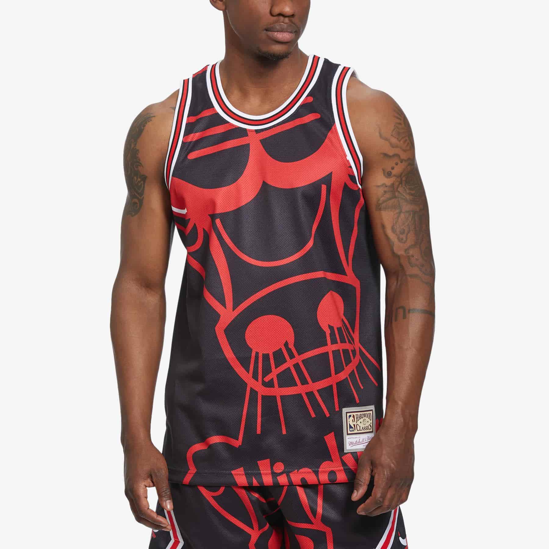 camiseta de asas de chicago bulls big face mitchell and ness